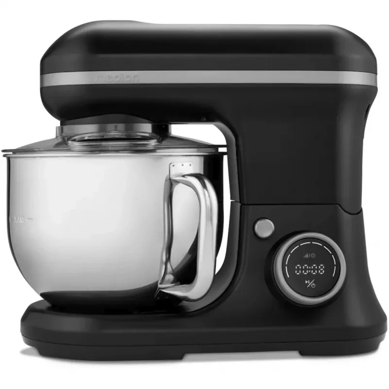 MEDION LIFE MD18420g robot de cozinha digital motor 500W, aquecimento 1000W, taça 2,2L, 10 velocidades + turbo, ecrã LCD, aço inoxidável, preto