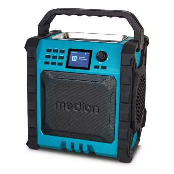 Rádio de obra Medion LIFE P66896 Premium DAB+ FM Bluetooth 14W resistente a salpicos