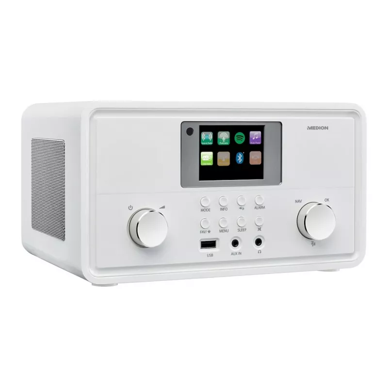 Rádio de internet MEDION MD 88069 com DAB+, FM, Bluetooth e WLAN, branco
