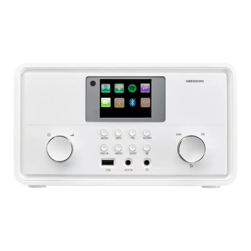 Rádio de internet MEDION MD 88069 com DAB+, FM, Bluetooth e WLAN, branco