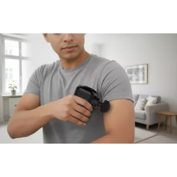 Medisana MG 120 Pistola de massagem de bolso Massageador de percussão com 4 acessórios, recarregável por USB-C, 4 níveis de intensidade, tamanho compacto de viagem
