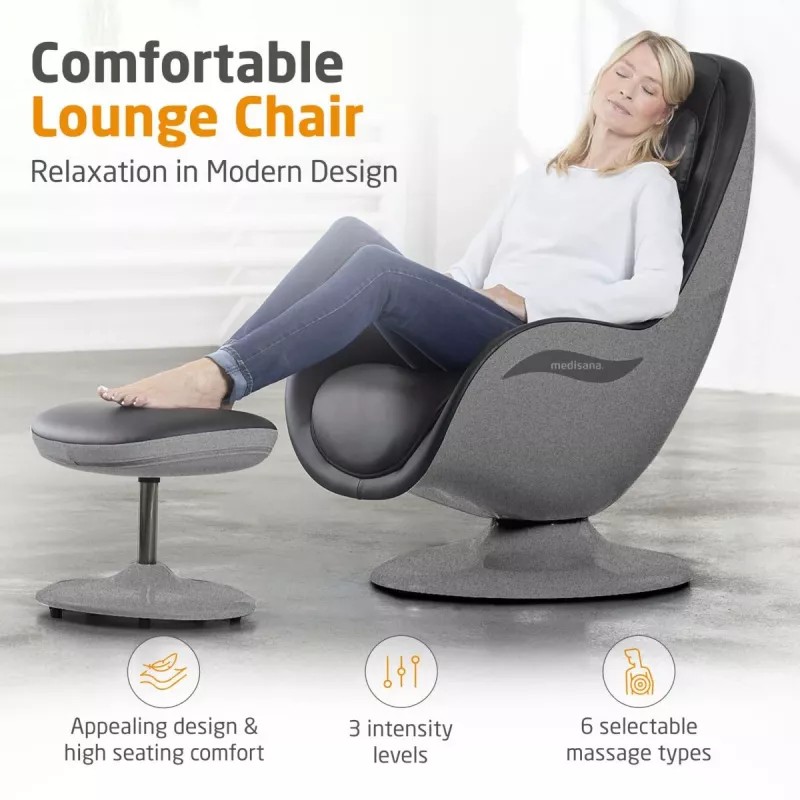 Cadeira de massagem Shiatsu MEDISANA RS 670 com calor e vibração, preto/antracite