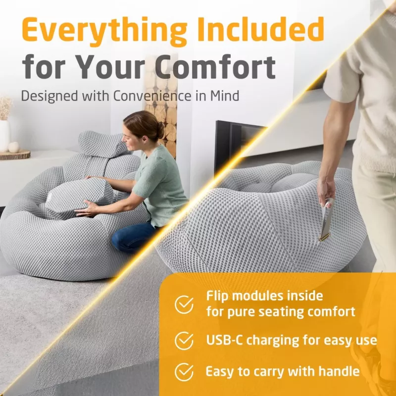 Sofá com bolhas Medisana RS100 com massagem, cinzento