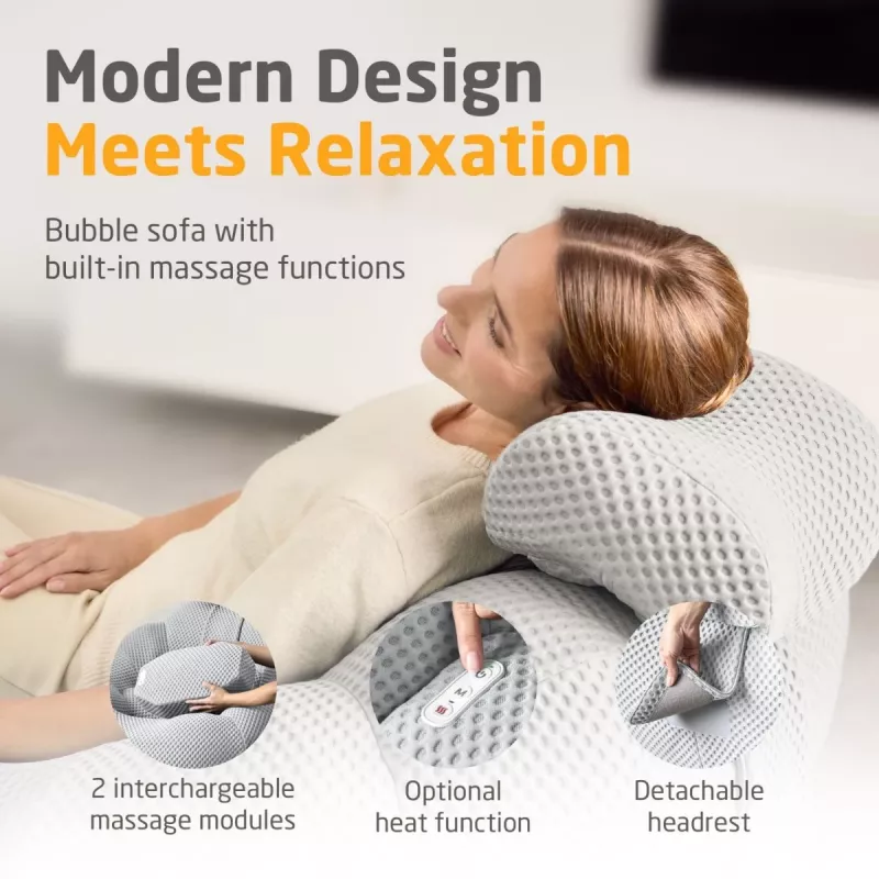 Sofá com bolhas Medisana RS100 com massagem, cinzento