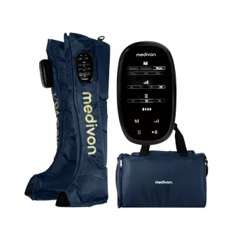 Medivon Compression Massager Aeria - Massajador de Pernas e Pés por Compressão de Ar com Calor, 3 Modos, 3 Intensidades, Comando Remoto sem Fios
