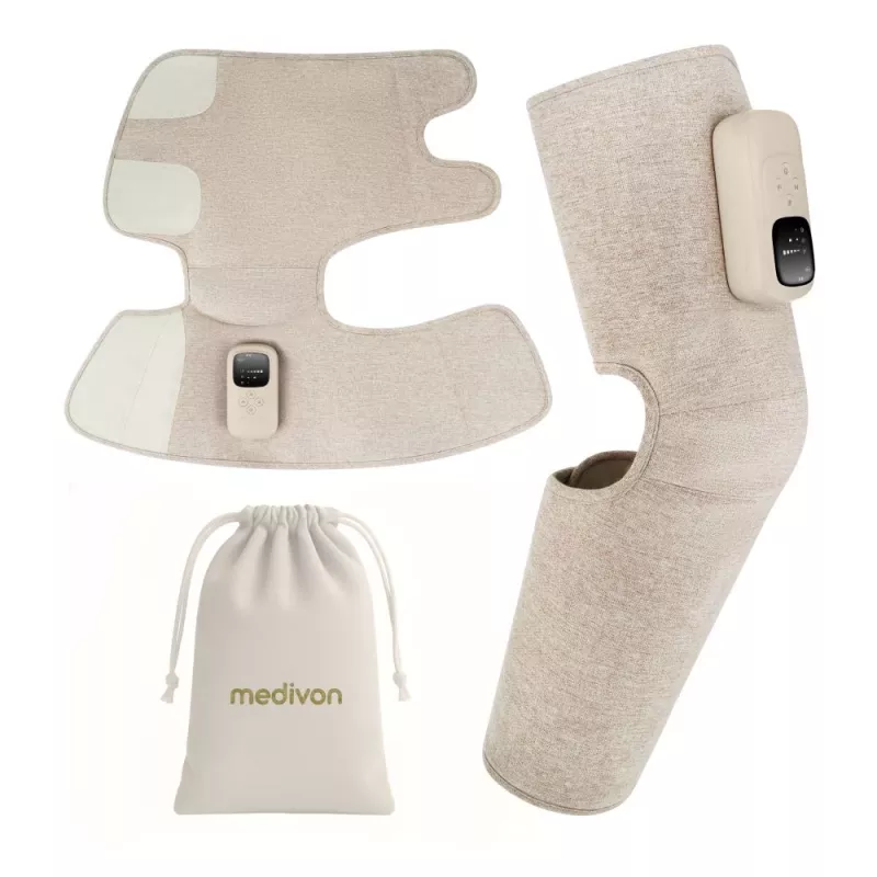 Massajador de compressão Medivon Sole Duo – massajador de pés com airbags e calor, 3 modos e 3 intensidades