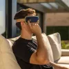 Medivon Horizon Pro 2 massajador de olhos com pressão de ar, vibração, calor, Bluetooth, 5 modos, 1450 mAh, USB-C, azul-marinho