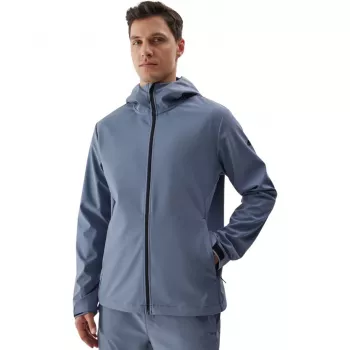 Casaco softshell homem 4F M283 Denim - impermeável e corta-vento com capuz, tamanho L