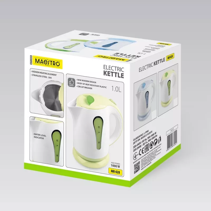 MEO Chaleira elétrica 1L 1000W MR-028-GREEN MAESTRO