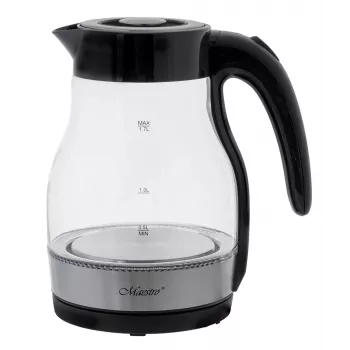 MEO Chaleira elétrica em vidro 2200W 1,7L preto MR-061-BLACK MAESTRO
