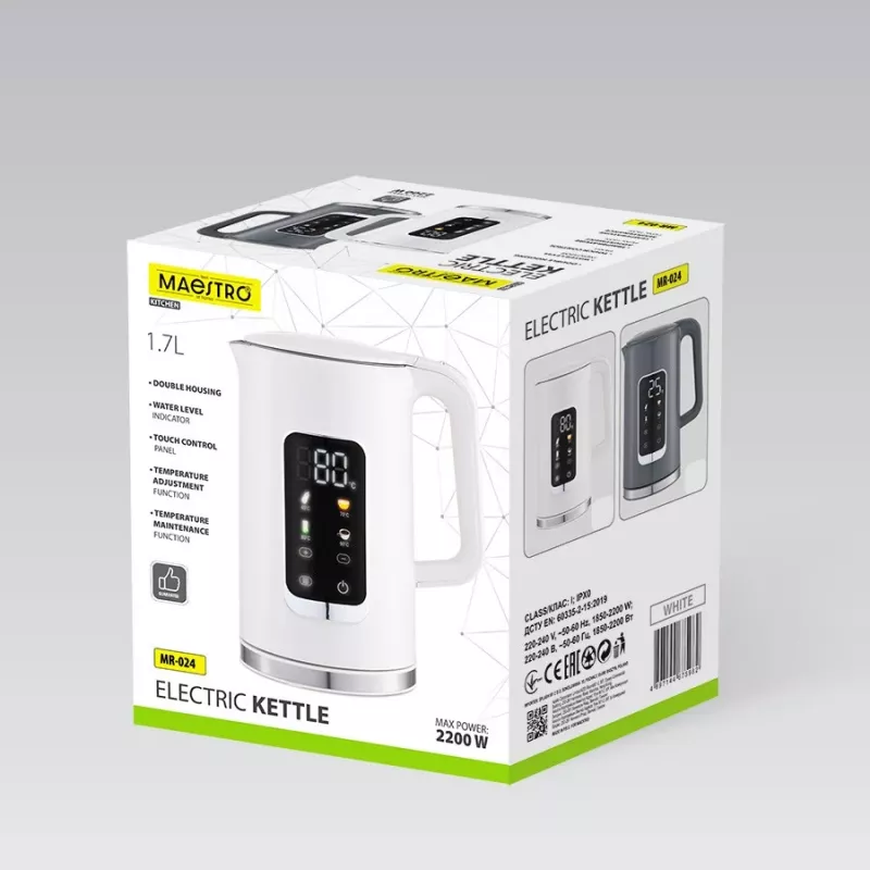 MEO Maestro chaleira MR-024-GREY 1,7 L 2200 W cinzento