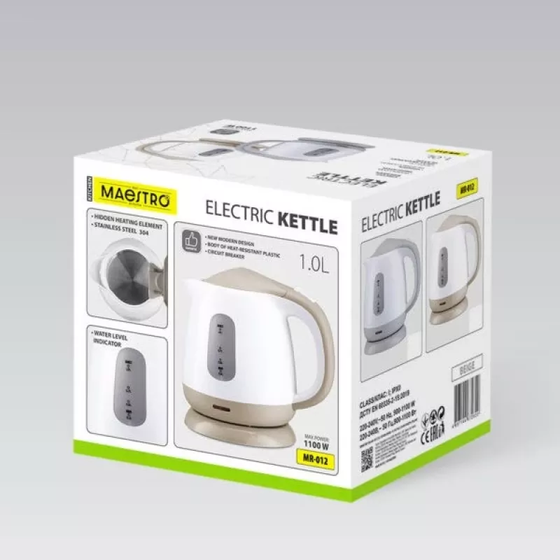 MEO MR-012-GREY MAESTRO Chaleira elétrica 1L 1100W cinzento