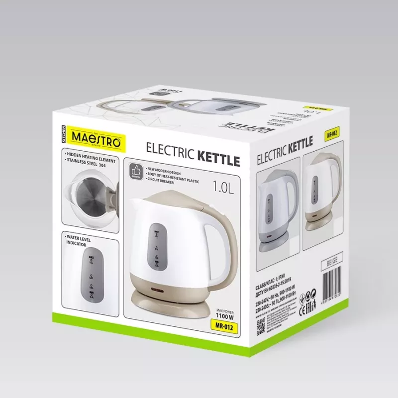 MEO MR-012-GREY MAESTRO Chaleira elétrica 1L 1100W cinzento