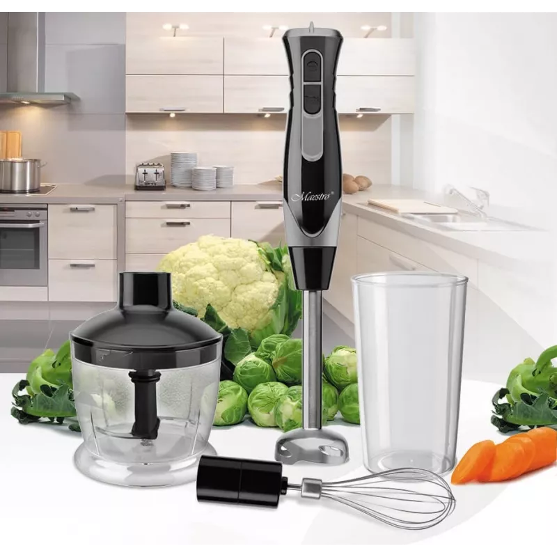 Conjunto de varinha mágica MEO MR-566 MAESTRO 500W com picadora, batedor e copo medidor