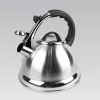 MEO Stovetop Kettle 2.8L MR-1328 MAESTRO Chaleira para fogão em aço inoxidável com apito e cabo de baquelite resistente ao calor, adequada para indução e todos os tipos de fogão, prateado