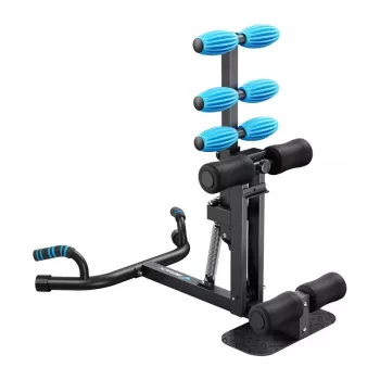 Máquina multifunções de agachamentos MERACH MR-2417B1 - sissy squat, sit-up, flexão, extensão de pernas, dobrável, preto/vermelho