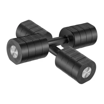 Halteres ajustáveis MERACH MR-2444 (conjunto de 2) - 2,5-24 kg, 15 níveis, botão rotativo, preto/vermelho