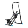MERACH MR-2448B1 Mini stepper com faixas de resistência, monitor LCD, cilindros hidráulicos, preto/cinzento
