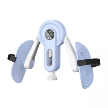 Treinador de pernas MERACH MR-2522 (branco e azul) - treinador de coxas com resistência de mola ajustável e contador LCD