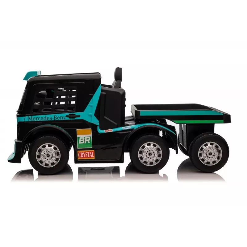Camião elétrico infantil Mercedes XMX622B com reboque, LCD, azul