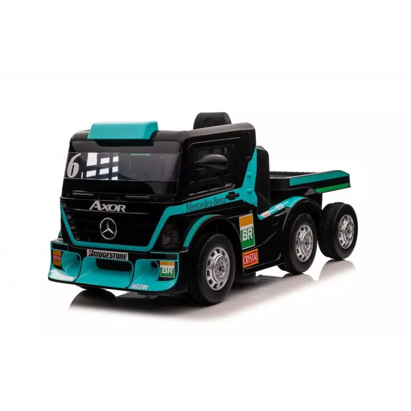 Camião elétrico infantil Mercedes XMX622B com reboque, LCD, azul