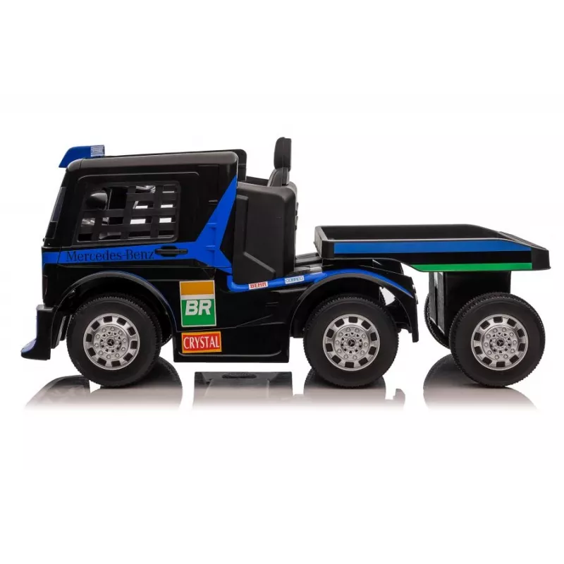 Mercedes Truck + Trailer XMX622B brinquedo a pilhas com LCD azul-marinho