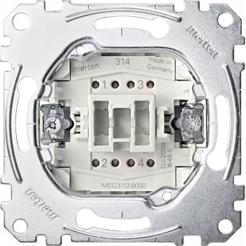 Merten Interruptor de corte bipolar 16AX 250V AC, encastrar, terminais de parafuso MEG3612-0000