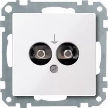Merten 290425 Mecanismo de tomada Schuko, branco polar (RAL 9010), encastrar, 16 A, 250 V, IP20, terminais de parafuso, System M