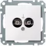 Merten 290425 Mecanismo de tomada Schuko, branco polar (RAL 9010), encastrar, 16 A, 250 V, IP20, terminais de parafuso, System M