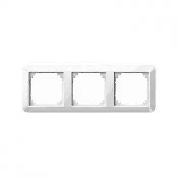 MERTEN 389319 Moldura de Cobertura 3 Módulos, System M, Branco Polar Brilliant, Brilhante