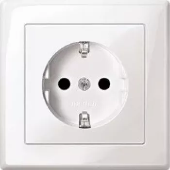 Tomada Schuko Merten MEG2300-1519 CEE 7/3, encastrar, 16 A, 250 V, branco polar