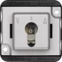 Merten 318760 Módulo de interruptor de chave para estores, momentâneo/fixo, tipo cilindro de fecho, bipolar, prateado mate