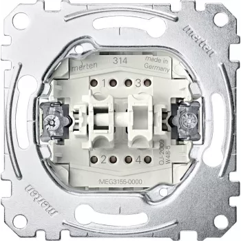 Merten System M Mecanismo de botão duplo 2 NO 10A 250V AC embutir MEG3055-0000