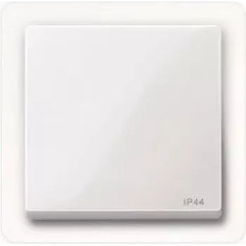 Merten System M Tecla de cobertura de interruptor, branco-polar brilhante com símbolo de luz 432019