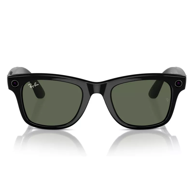 META Ray-Ban Wayfarer óculos inteligentes Glossy Black, lente G-15 Green