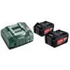 Metabo 18V LiHD 5.5Ah Bateria e carregador ASC 145 Air Cooled Conjunto (2 baterias)