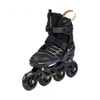 Patins inline ajustáveis Meteor Buzzy preto/dourado 34-38