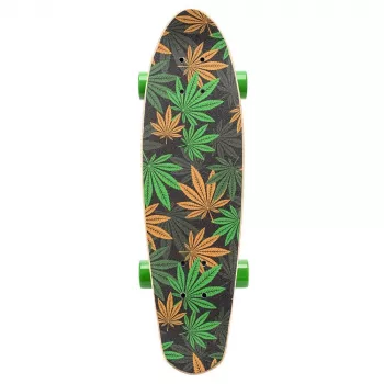 Skateboard mini cruiser Meteor Cannabis verde-castanho-laranja 22 polegadas