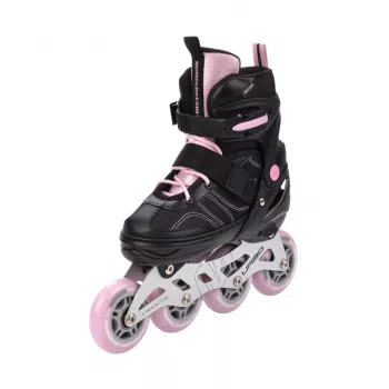 Meteor Urbo Patins em Linha Ajustáveis Preto-Rosa Tamanho 34-37