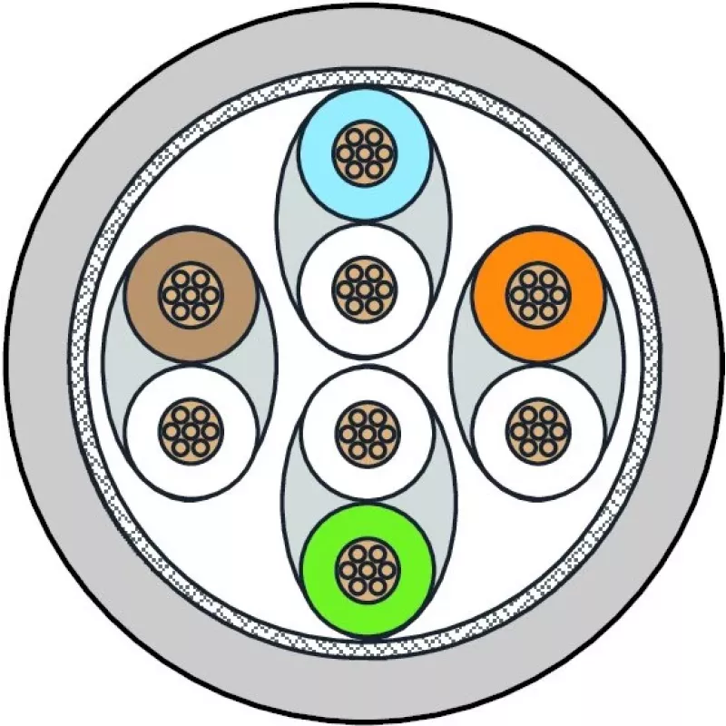 METZ CONNECT 130845D033-E Cabo de rede Cat6a S/FTP, 40 m, cinzento