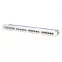 METZ CONNECT 130855C-E-90 Painel de ligação Cat.6A blindado de 24 portas 1U para montagem em rack, branco