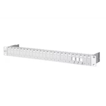 METZ CONNECT 130920-00-E Painel de ligação 1U 24 portas sem módulos, cinzento claro (RAL 7035) 130920-00-E-90