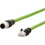 METZ CONNECT 142M1D15100 Cabo Ethernet industrial M12 para RJ45, codificação D, 4 polos, AWG 22, 10 m, verde