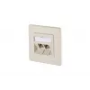 Tomada de rede METZ CONNECT BTR E-DAT modul 8/8(8) UP encastrar CAT 6, 2 x RJ45, branco pérola RAL 1013 1309121001-E