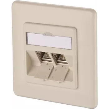 Tomada de rede METZ CONNECT BTR E-DAT modul 8/8(8) UP encastrar CAT 6, 2 x RJ45, branco pérola RAL 1013 1309121001-E