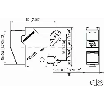 Módulo METZ CONNECT BTR E-DAT REG 8(8) IP20 vazio - caixa de módulo de dados para calha DIN, 1TE, cinzento-claro