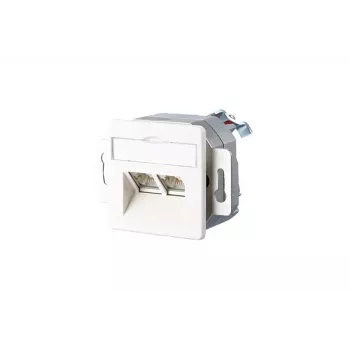 METZ CONNECT BTR IT CONNECT E-DAT 8/8(8) tomada de dados de encastrar, 2 x RJ-45, CAT 6, blindada, branco puro RAL 9010 1307444002-I