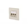 METZ CONNECT BTR IT CONNECT E-DAT modul 3x8(8) UP - Tomada de Rede Encastrar, 3 Portas RJ45, CAT 6, blindada, Branco Pérola (RAL 1013) 1309131001-E
