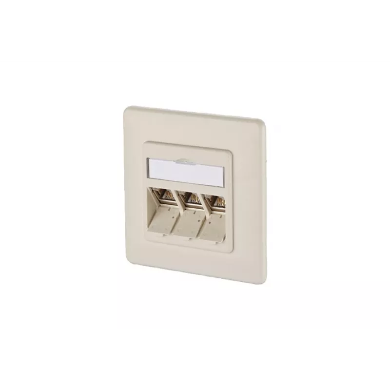 METZ CONNECT BTR IT CONNECT E-DAT modul 3x8(8) UP - Tomada de Rede Encastrar, 3 Portas RJ45, CAT 6, blindada, Branco Pérola (RAL 1013) 1309131001-E