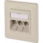METZ CONNECT BTR IT CONNECT E-DAT modul 3x8(8) UP - Tomada de Rede Encastrar, 3 Portas RJ45, CAT 6, blindada, Branco Pérola (RAL 1013) 1309131001-E